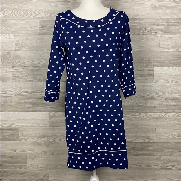 NWOT Land’s End Navy Polka Dot Cover Up Dress - Picture 1 of 7